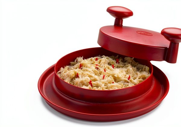 FusionBrands ShredMachine, Red -The Quick, Easy to Use Alternative to Bear Claws Meat Shredder for Pulled Pork, Beef, Chicken, & More - BPA Free Hand Shredder with Easy to Grip Handles, Non-Skid Base-1