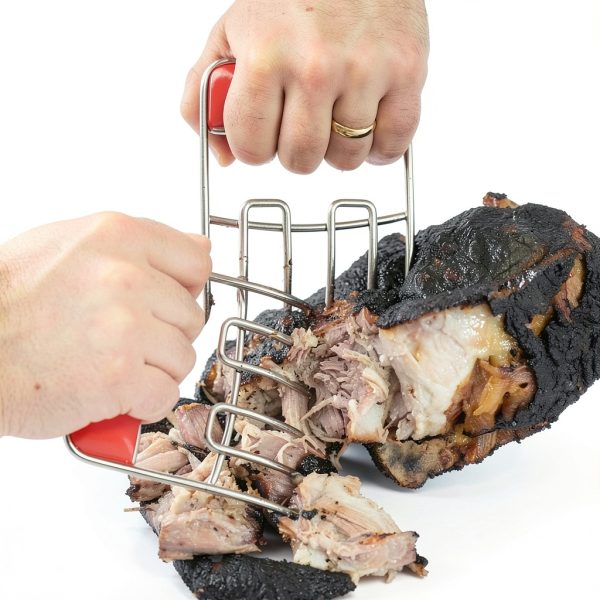 Charcoal Companion CC1130 Heat-Resistant BPA-Free Durable Stainless Steel Meat Claws, Red,-5