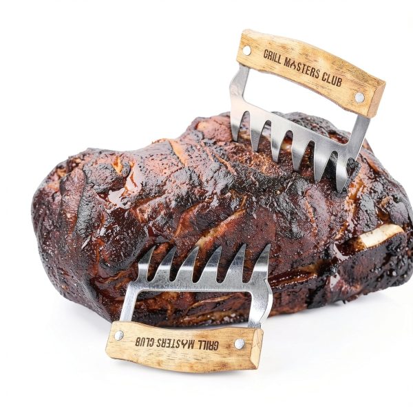 Grill Masters Club steel meat claws BBQ Shredder with Wood Grip-5