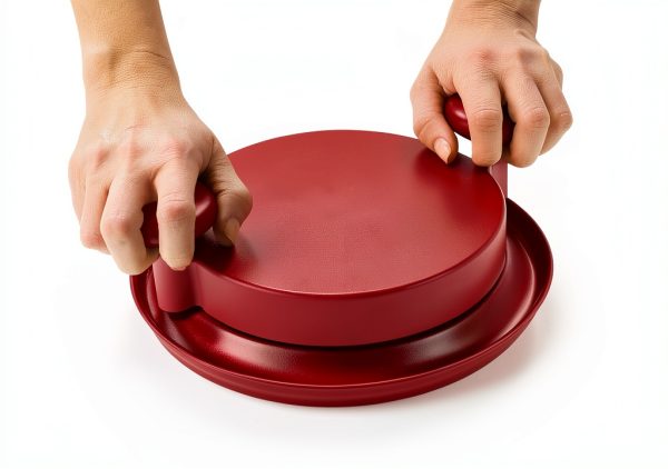 FusionBrands ShredMachine, Red -The Quick, Easy to Use Alternative to Bear Claws Meat Shredder for Pulled Pork, Beef, Chicken, & More - BPA Free Hand Shredder with Easy to Grip Handles, Non-Skid Base-5