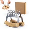 Grill Masters Club steel meat claws BBQ Shredder with Wood Grip-0