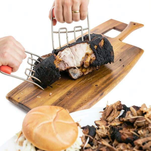 Charcoal Companion CC1130 Heat-Resistant BPA-Free Durable Stainless Steel Meat Claws, Red,-4