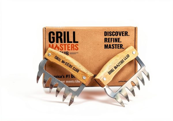 Grill Masters Club steel meat claws BBQ Shredder with Wood Grip-1