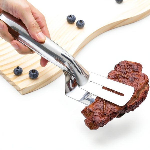 Stainless Steel Grill Clamp Spatula Generic 2in1 10in Clamp for BBQ-1