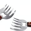 AIYUE Meat Shredding Claws Barbecue Fork Stainless Steel Wood Handle-3