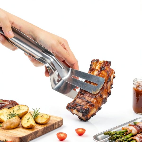 Stainless Steel Grill Clamp Spatula Generic 2in1 10in Clamp for BBQ-2