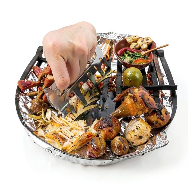 Grill Masters Club steel meat claws BBQ Shredder with Wood Grip-4