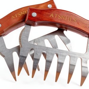 Meat Shredder Claws ATSNHLS BBQ Stainless Steel with Wood Handles-0