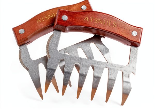 Meat Shredder Claws ATSNHLS BBQ Stainless Steel with Wood Handles-0