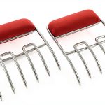 Charcoal Companion CC1130 Heat-Resistant BPA-Free Durable Stainless Steel Meat Claws, Red,-0