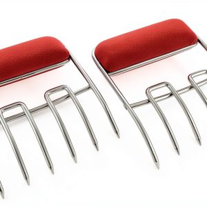 Charcoal Companion CC1130 Heat-Resistant BPA-Free Durable Stainless Steel Meat Claws, Red,-0