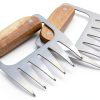 Outset Stainless Steel Meat Shredding Bear Claws With Acacia Wood Handles-1