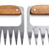 Outset Stainless Steel Meat Shredding Bear Claws With Acacia Wood Handles-0