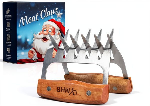 Meat Shredder Claws YMHB – Stainless Steel Fork with Wood Grip-0