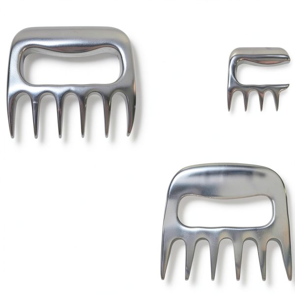 Premium Aluminum Polished Bear Claw Set Meat Shredder, Meat Shredder Claws for Pulled Pork, Chicken BBQ, Turkey, Kitchen Smoker Tool for BBQ Grilling, With Stylish Gift Box-3
