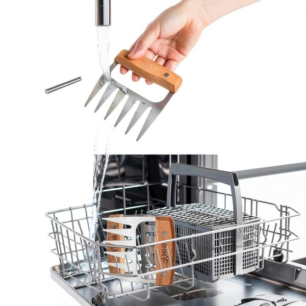 Meat Shredder Claws YMHB – Stainless Steel Fork with Wood Grip-6