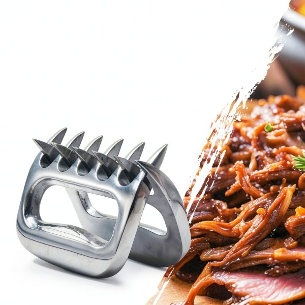Premium Aluminum Polished Bear Claw Set Meat Shredder, Meat Shredder Claws for Pulled Pork, Chicken BBQ, Turkey, Kitchen Smoker Tool for BBQ Grilling, With Stylish Gift Box-1