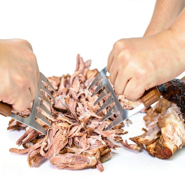 Meat Shredder Claws YMHB – Stainless Steel Fork with Wood Grip-1