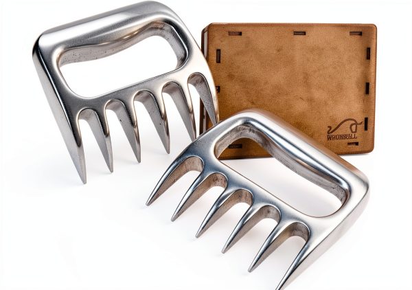 Premium Aluminum Polished Bear Claw Set Meat Shredder, Meat Shredder Claws for Pulled Pork, Chicken BBQ, Turkey, Kitchen Smoker Tool for BBQ Grilling, With Stylish Gift Box-0