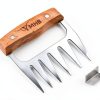 Meat Shredder Claws YMHB – Stainless Steel Fork with Wood Grip-5