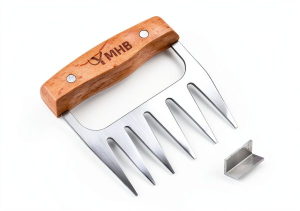 Meat Shredder Claws YMHB – Stainless Steel Fork with Wood Grip-5